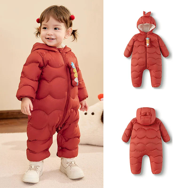 Balabala uşaq yüngül aşağı gödəkçəsi, oğlan və qızlar üçün körpə bodi, 2025 yeni model, körpələr üçün şirin qış geyimləri.