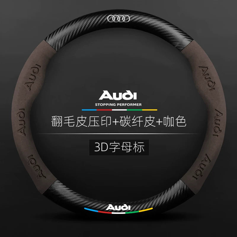 Audi avtomobil sükan örtüyü A4L A6L A3 Q2L Q5L Q3/7 A5/7 ultra nazik nəfəs alan orijinal dəri sükan örtüyü