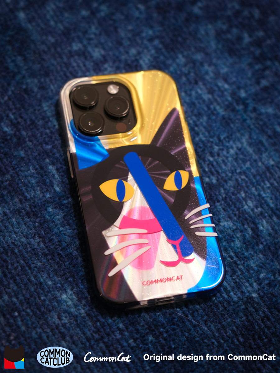 "Cat Delian" IMD İkiqat Qatlı MagSafe Maqnitli Parlaq CommonCat Designer Orijinal Cat Art iPhone 16 Pro Max Telefon Çantası - Niş və Şirin