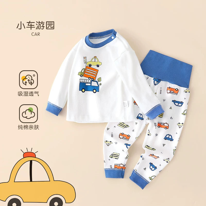 Körpə termal alt paltarı dəsti, təmiz pambıq, alt paltarı, qarın qoruyucusu, payız geyimləri, oğlan və qızlar üçün uzunqol pijamalar, uşaq ev geyimləri