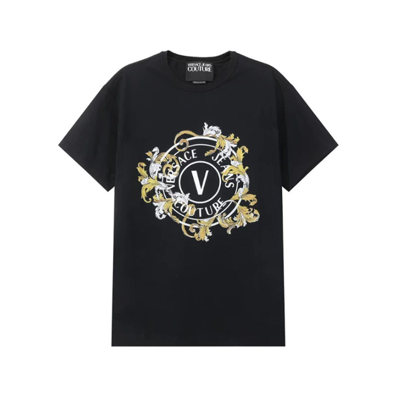 VJC Versace Yeni Kişilər üçün Pambıqdan Qısa Qollu T-Shirt 78GAHC01 CJ01C