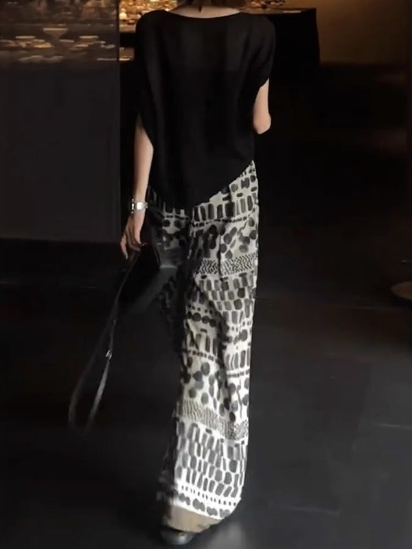 Böyük Ölçülü Yay Dəbli Çoxfunksiyalı Gündəlik Şalvar Qadınlar üçün 2026 Yeni Stil Boş Uyğunluqlu Arıqladıcı Döşəmə Uzunluğu Düz Geniş Ayaqlı Şalvar