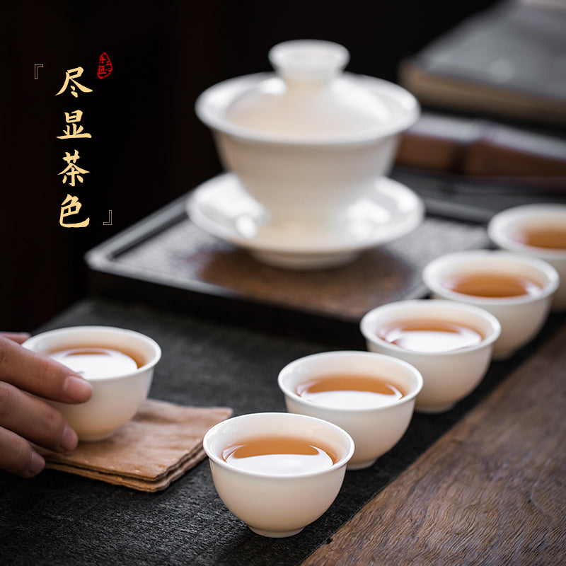 Xi Yuanji qoyun əti yağlı yeşim çini kiçik çay fincanı Dehua Kung Fu çay stəkanı ağ çini çay fincanı usta fincan tək stəkan ev