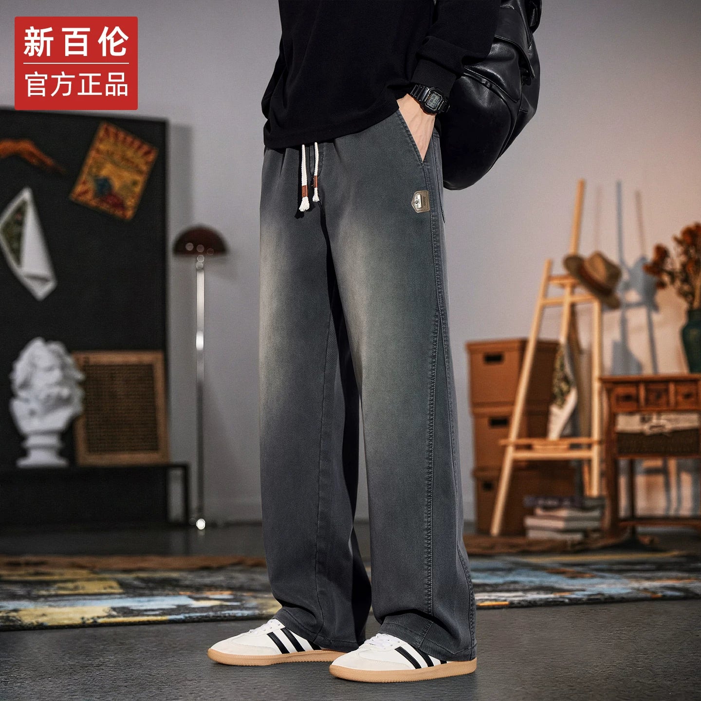 New Balance Kişi Gündəlik Şalvarı, Payız Dəbli Boş Düz Ayaqlı Dar Geniş Ayaqlı İdman Şalvarı, 2025 Payız/Qış Yeni Gəlişi