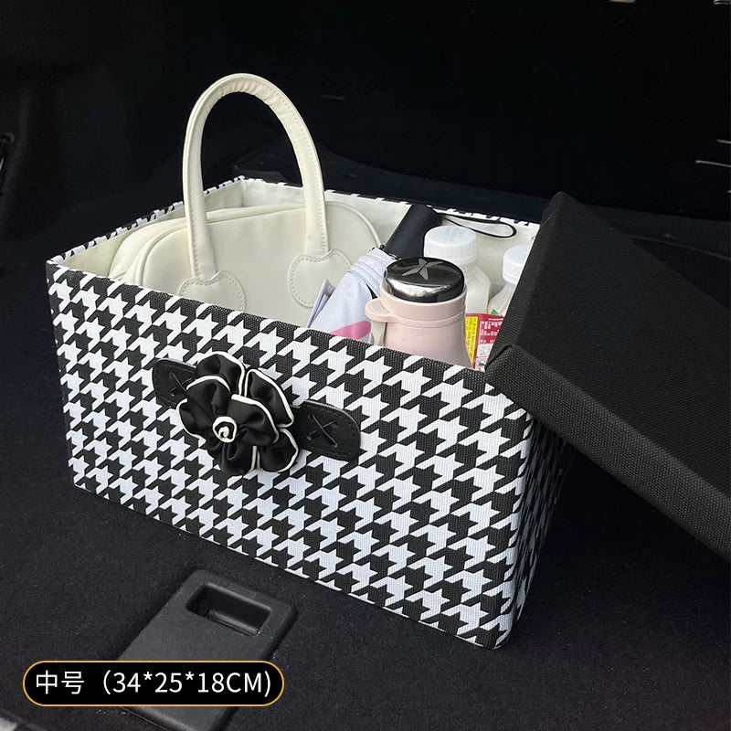 Avtomobil baqajı saxlama qutusu, qadınlar üçün çoxfunksiyalı və yüksək səviyyəli saxlama qutusu, avtomobil saxlama səbətləri üçün vacib bir əşyadır