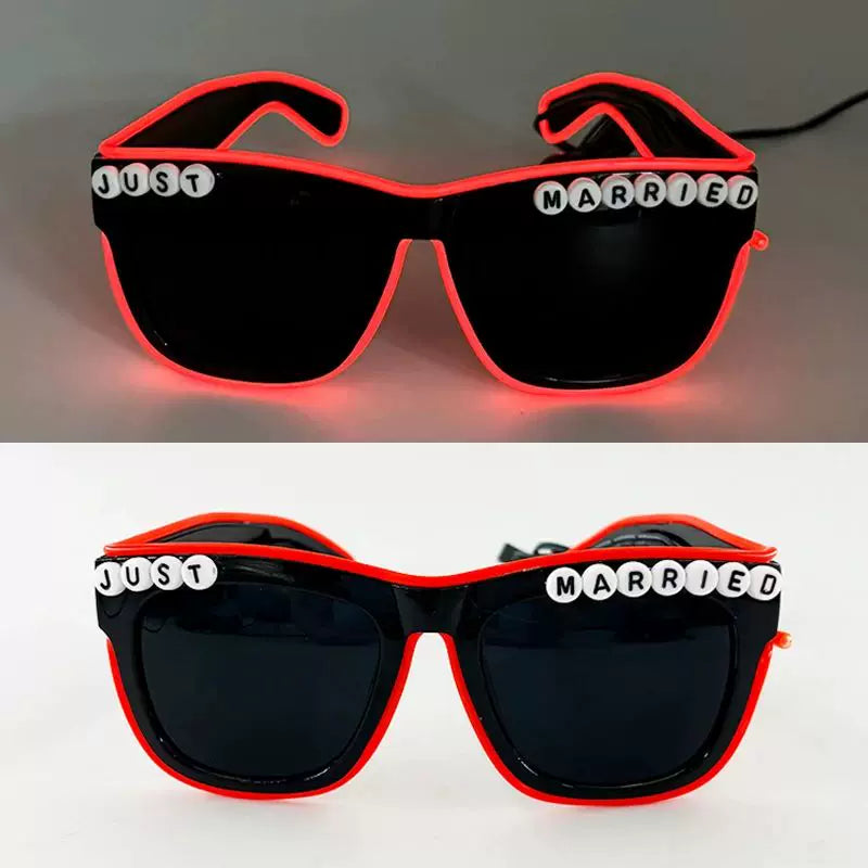 LED Newlywed Glasses Wedding Party Bridal Shower Bride T