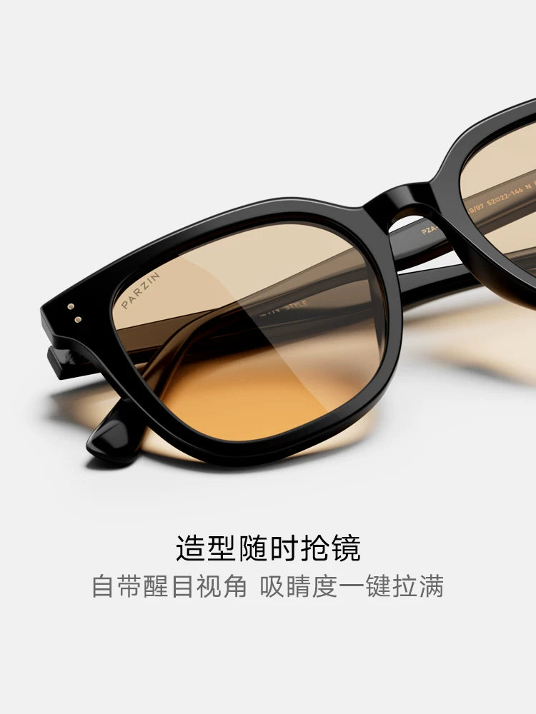 [Fan Chengcheng ilə eyni üslub] Parson makiyajsız qadınlar üçün günəş eynəyi və ənlik güzgüsü yeni retro qəhvəyi gün eynəyi PZ91639