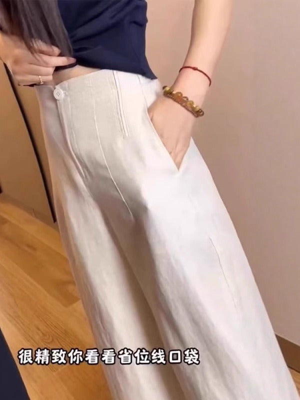 Qadınlar üçün böyük ölçülü boş hərəm gündəlik şalvarları, yeni yay stili, arıqladıcı və yüngül, dolğun armud formalı fiqurlar üçün qısa düz ayaqlı şalvarlar