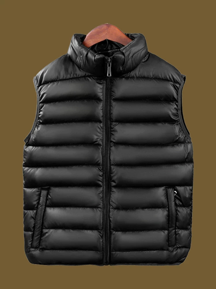 Gündəlik Kişilər üçün Pambıq Jilet, Qış İstiliyi, Qalınlaşdırılmış, Böyük Ölçülü, Orta yaşlı və Gənc Kişi Jileti, Kişi Ata Üst Geyimi, Tünd Pambıq