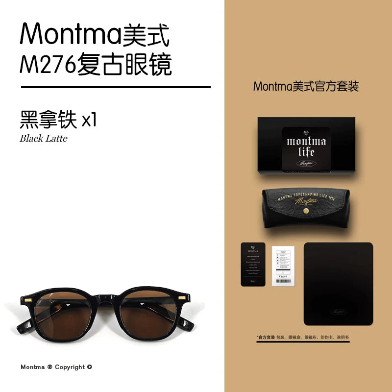 Montma American retro M276 ultra yüngül açıq polarizasiya eynəkləri kişi və qadın gün eynəkləri sürücülük və motosiklet günəş eynəyi