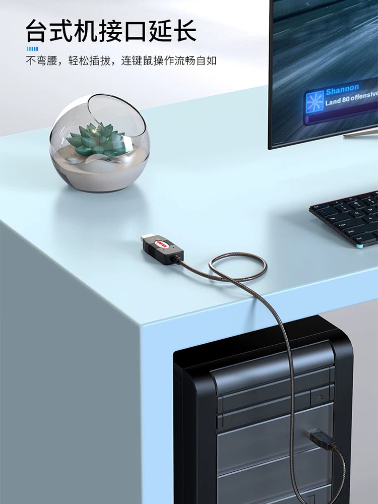 Siqnal gücləndirmə çipi ilə üstün usb uzatma kabeli kişidən qadına kompüter məlumat kabeli uzatma monitorinqi wifi kamera printeri klaviatura siçanı simsiz şəbəkə kartı uzatma kabeli 20 metr