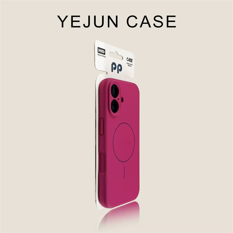 Yejun iphone16/16pro mobil telefon qutusu üçün uyğundur 17 pitaya rəngli premium maye alma 16promax maqnit nazik üzük 15pro dəri hiss 14 incə deşik 13 inkişaf etmiş 12 internet ünlü sadə 16e