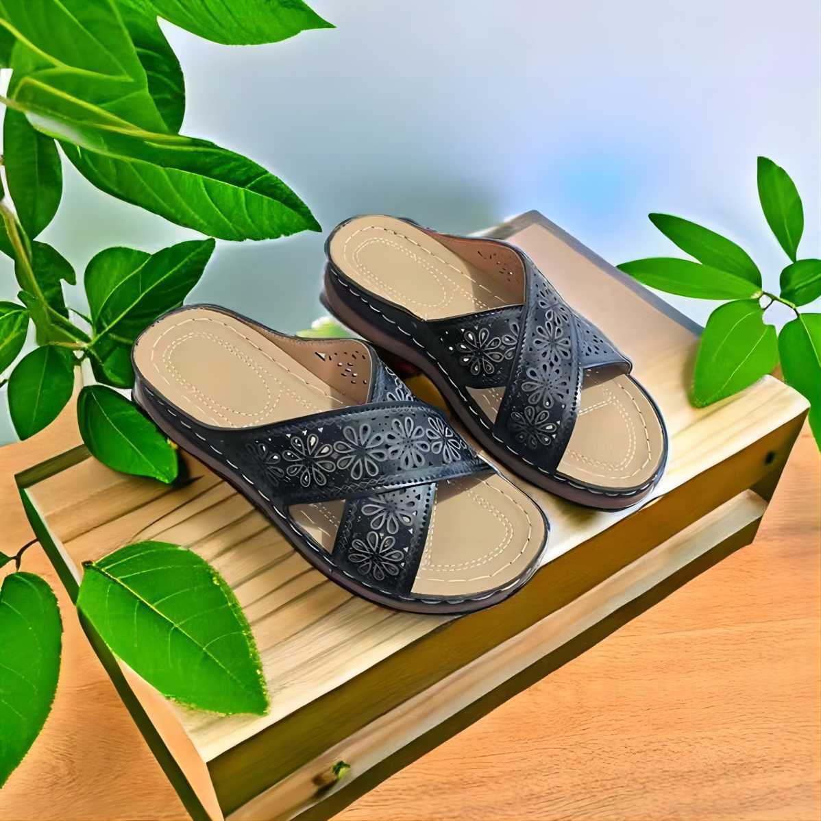 2025 Qadın Ayaqqabıları 43 Böyük Ölçü Sandalet Moda Vintage Sol