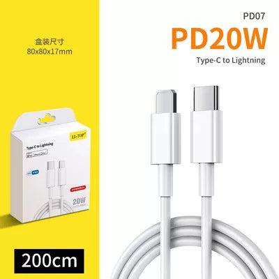 Apple 14/13/12/11pro sürətli şarj iPhoneXS/XR məlumat kabeli üçün uyğun 20W PD şarj kabeli