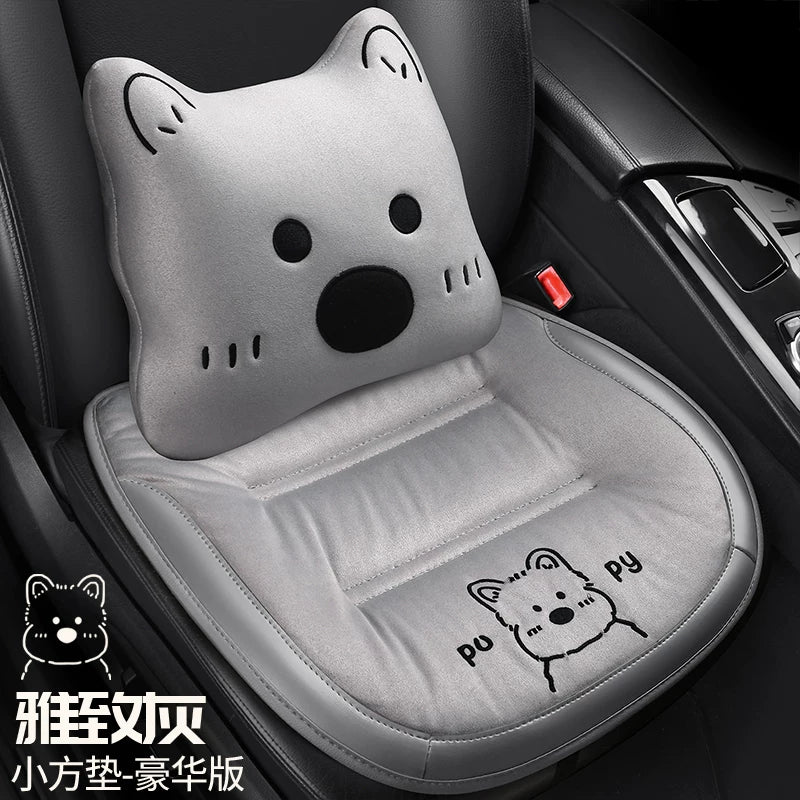 Avtomobil oturacaq üzləri, qışda isinən oturacaq üzləri, qalınlaşdırılmış yumşaq, 2025 yeni cizgi filmi stili, sürətli isitmə və isinmə arxa oturacaq üzləri