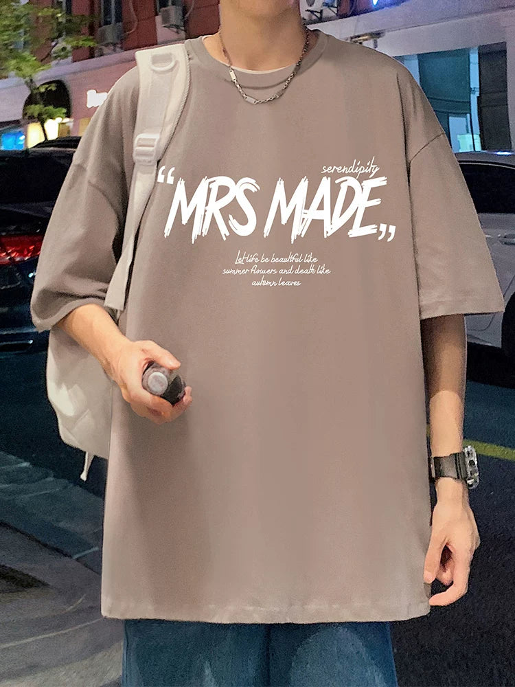 Kişilər üçün qısaqol köynək yay 2026 yeni Amerika yüksək küçə moda markası yarımqol oğlanlar üçün boş ağır pambıq köynək t-shirti