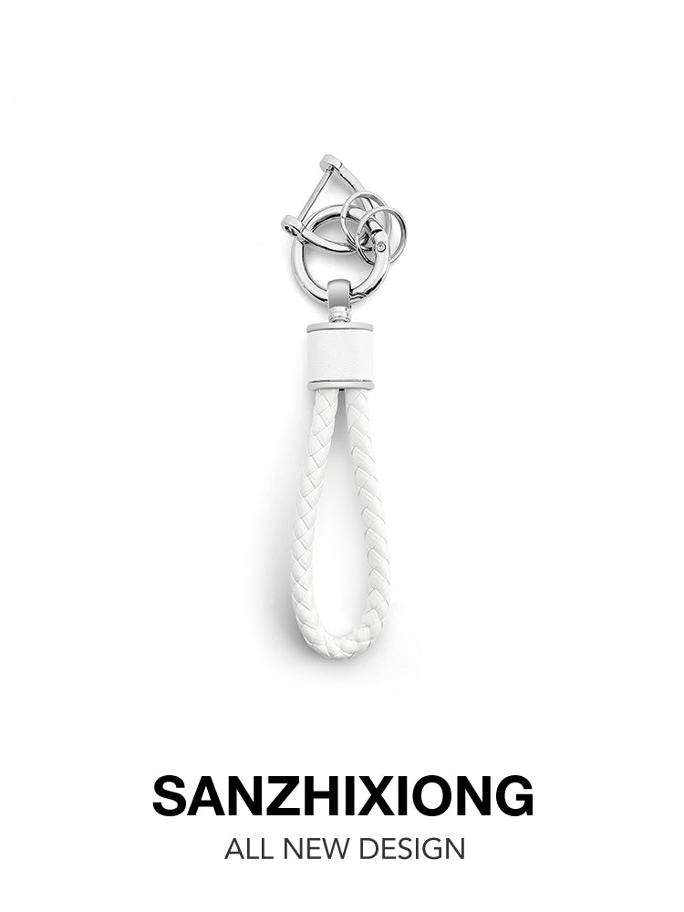 Simple braced car keychain chain, stylish keyring, creative car key hanger, car key rope