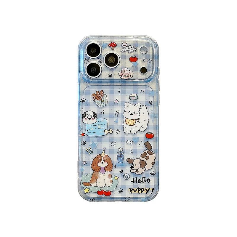 eyekey·ins Apple 17promax mobil telefon qutusu üçün uyğundur iphone16 əyləncəli cizgi filmi mavi plaid puppy 15 zəncirli 14 yeni stil 13 kişi və qadınlar 17 düşməyə qarşı 16pro qoruyucu örtük