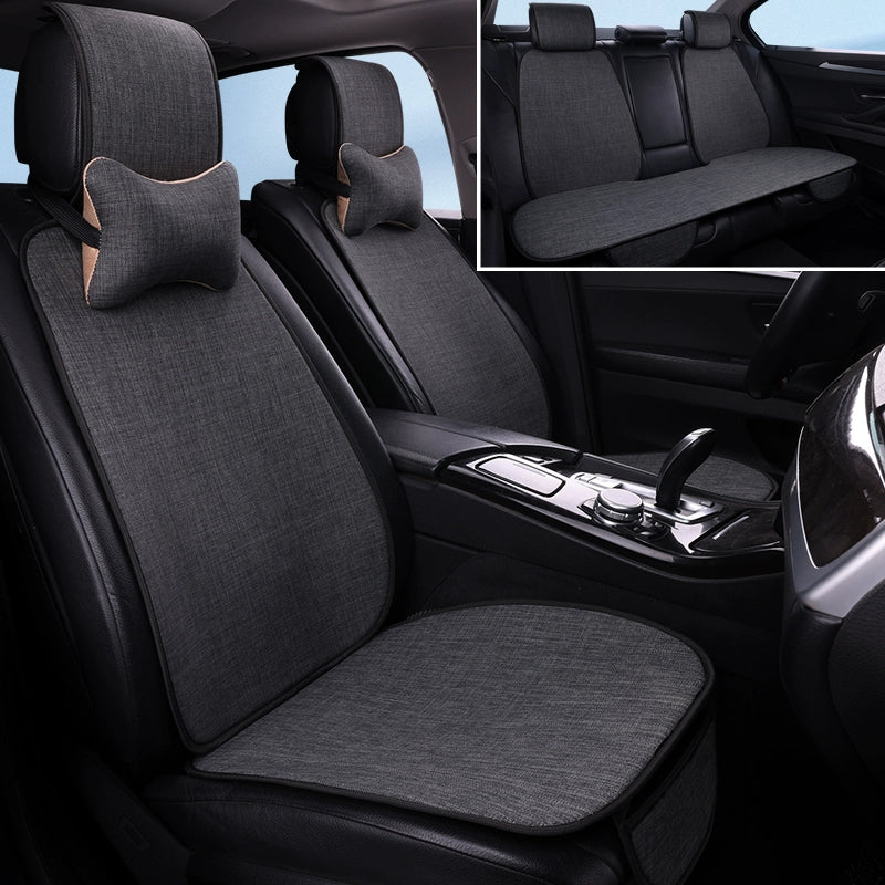 Avtomobil Yastığı Bütün İl Boyu Neytral Kətan Kiçik Bel Yay Nəfəs ala bilən Pambıq Kətan Sürüşməyən Sərin Yastıq Minimalist Oturacaq Örtüsü Oturacaq Yastığı