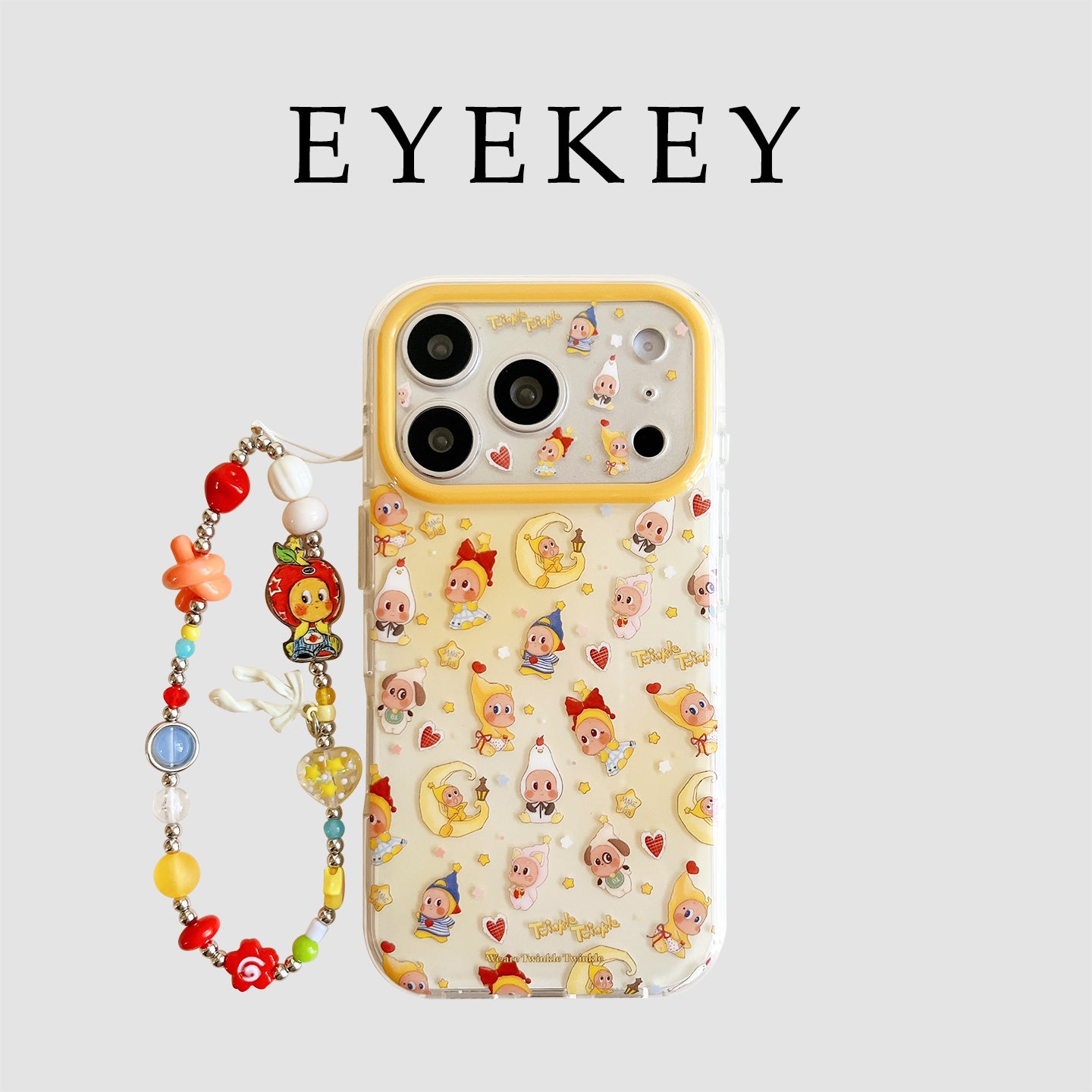 eyekey·ins uşaq qrafiti cizgi filmi ay ulduzları iphone17pro max cib telefonu üçün uyğun insanlar Apple 15 yeni 17 cüt 16pro zəncir 16 Koreya üslubunda yıxılmağa qarşı qoruyucu örtük