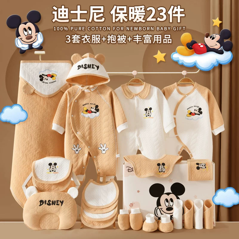 Disney təmiz pambıqdan hazırlanmış payız və qış üçün hədiyyə geyim dəsti, yeni doğulmuş körpələr, körpələr və bir aydan yuxarı körpələr üçün.