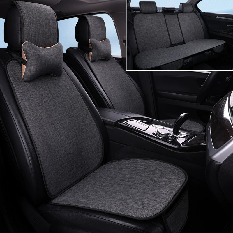 Avtomobil Yastığı Bütün İl Boyu Neytral Kətan Kiçik Bel Yay Nəfəs ala bilən Pambıq Kətan Sürüşməyən Sərin Yastıq Minimalist Oturacaq Örtüsü Oturacaq Yastığı