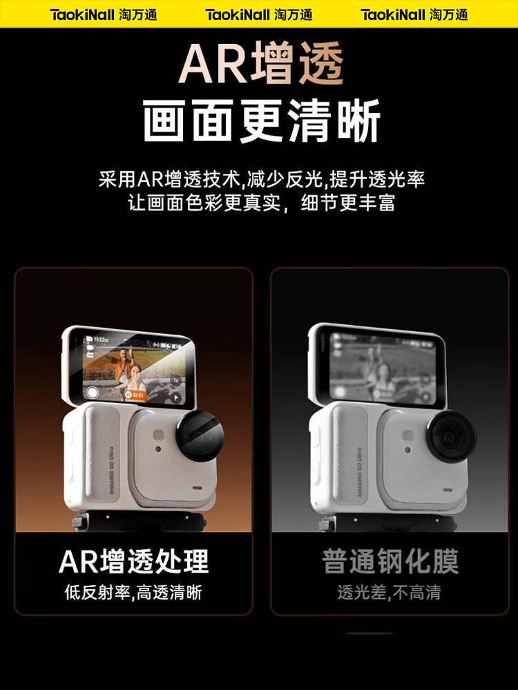 Taowantong tətbiq oluna bilən kölgə daşı insta360 go Ultra temperli film AR əks əks etdirən idman kamerası partlayışa davamlı qoruyucu film tam ekran örtüyü cızıqlara qarşı aşınmaya davamlı ekran filmi yüksək dəqiqlikli əks etdirici linza filmi