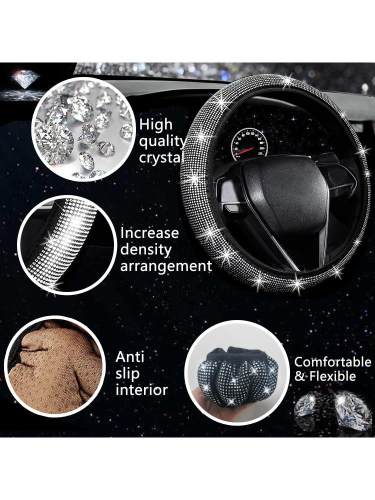 27 ədəd Bling Avtomobil Aksesuarları Dəsti, Sükan Çarxı Qapağı Dəsti