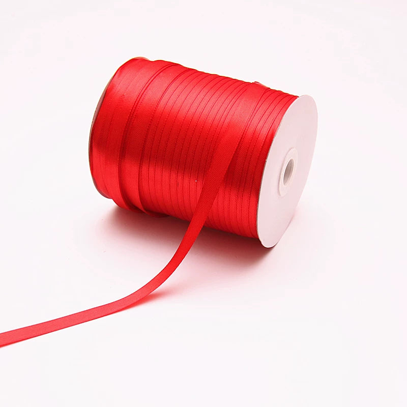 0,5 sm qırmızı ipək lent hədiyyə çay qablaşdırma mebeli ev avadanlığı Streamer parça lent saten toxunmuş qalstuk lent qutusu