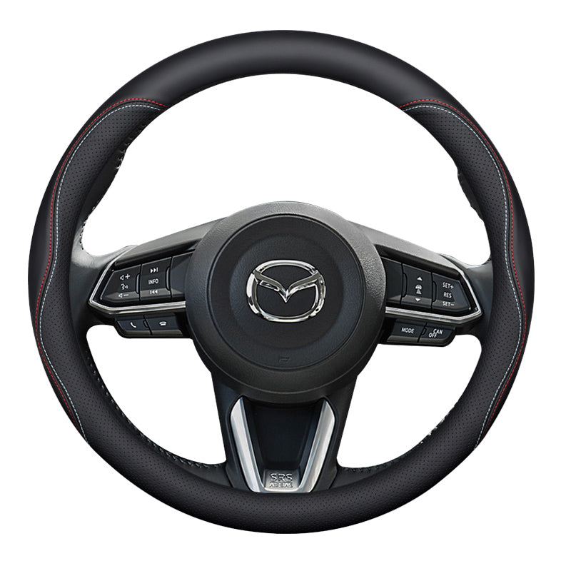 Mazda 6 steering wheel cover is suitable for Mazda 3, CX-4, Axela, CX-5 and Atenza, made of genuine leather, breathable and non-slip steering wheel cover