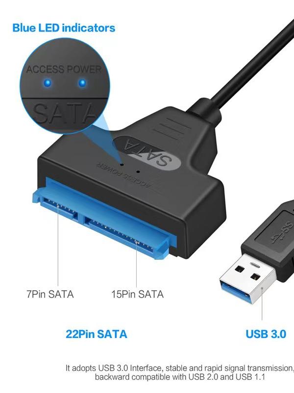 USB asan sürücü kabeli usb3.0-dan sata kabelə 2,5 düymlük sabit disk kabeli 0,16 metr yüksək sürətli çevirmə kabeli