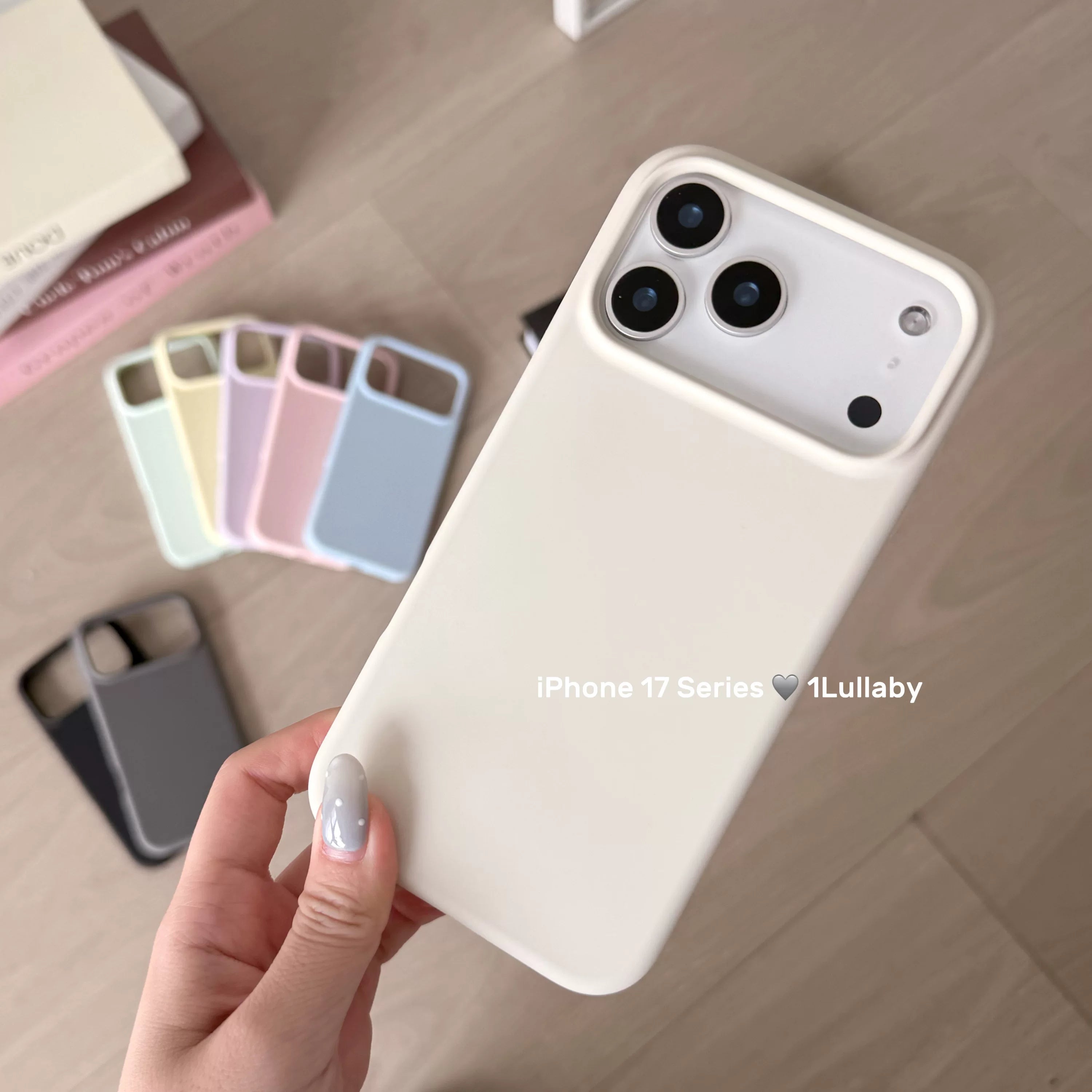 1Lullaby klassik yumşaq mumlu maye silikon sadə düz rəngli mobil telefon qutusu Apple iphone17promax14131211 üçün uyğun pulsuz çatdırılma balet tozu süd ağ