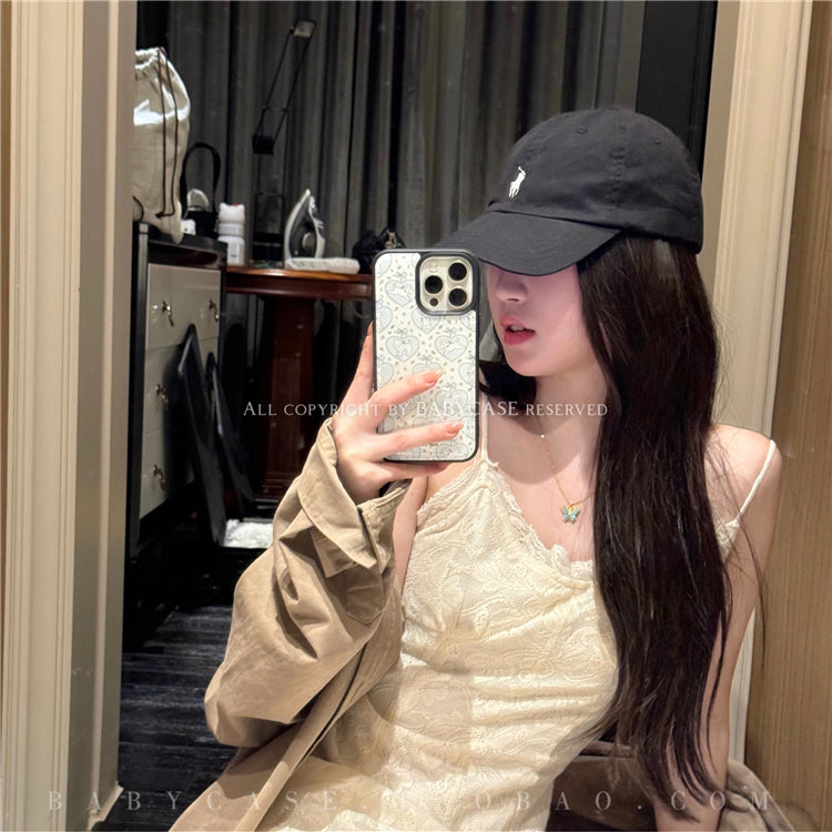 BABYCASE Yapon və Koreya moda nişanı INS kollec üslubunda West Highland White Terrier it sevgi ürək çiçəyi mobil telefon qutusu iPhone16/15/14ProMax Apple 13pm/12 üçün uyğundur