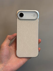 Kətan yun və kətan ədəbi parça tərə qarşı maqnit udma Air Apple 17proMax mobil telefon qutusu nazik 15/14plus sürüşməyə qarşı iPhone13 yeni 16Pro elektrolizlənmiş gümüş yarım paket çərçivəsiz sərt kompüter