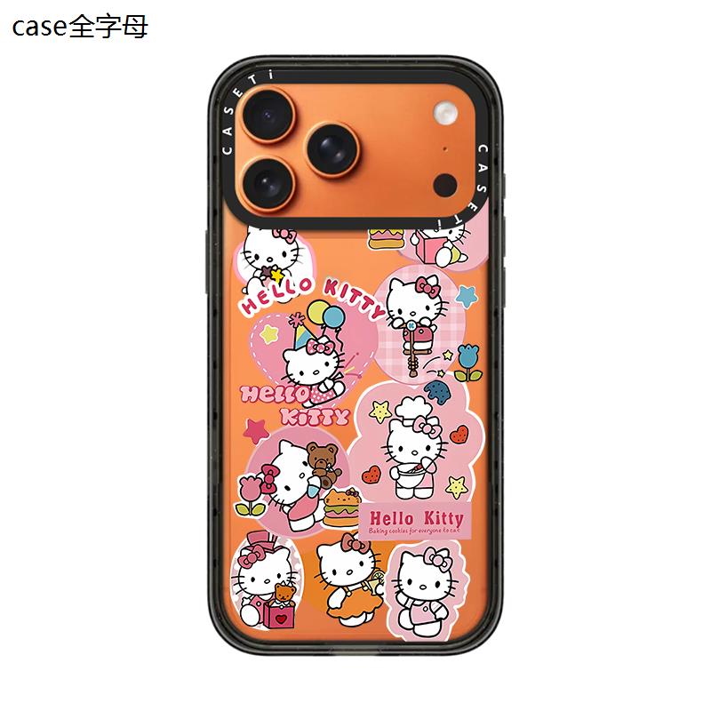 CASE Hello Kitty Hamburger Etiket Telefon Qutusu, iPhone 17 Pro Max Telefon Qutusu ilə Uyğundur 16/15/14 Plus, Trend Brend, Populyar Onlayn Məşhur Stil, Maqnit Əlavəsi