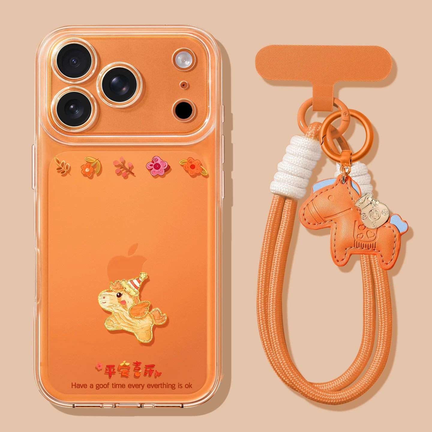 Uston Apple 17promax mobil telefon qutusu üçün uyğundur yeni iphone17 lanyard ilə 16 yağlı boya pony 15 cute pro hər şey daxil maks düşməyə qarşı 14 qadın 12 narıncı 13 şəffaf 17pro dəst