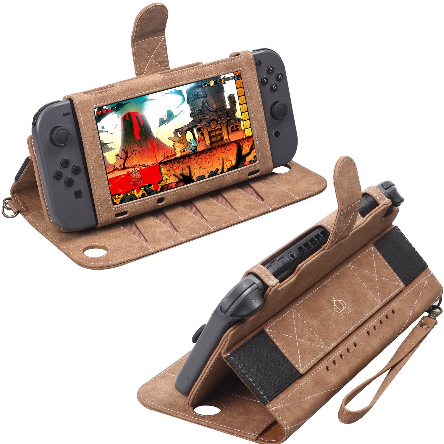 Nintendo keçid kartı qoruyucu qutu ns çoxfunksiyalı aksesuar saxlama çantası flip dəri qutusu orijinal dəri OLED qutu qutusu