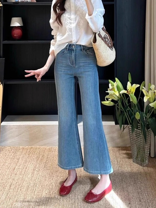 Qadınlar üçün böyük ölçülü retro qısaldılmış şalvar, yeni yaz stili, arıqladan və armud formalı bədən quruluşu üçün yaraşıqlıdır.