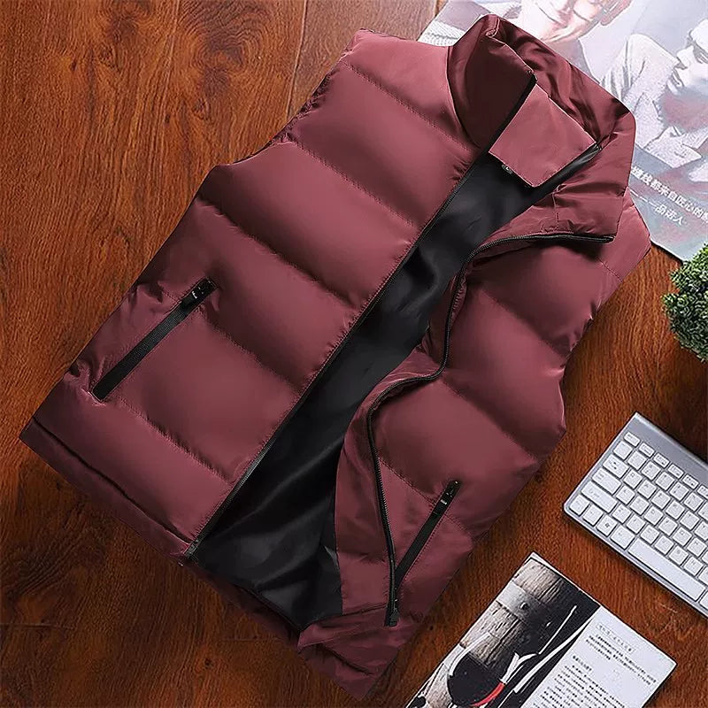 Kişilər üçün tüklü pambıq jilet, əsas beynəlxalq brendlərdən ucuz qiymətə, əlavə qalın, böyük ölçüdə, qış üçün isti və genişdir.