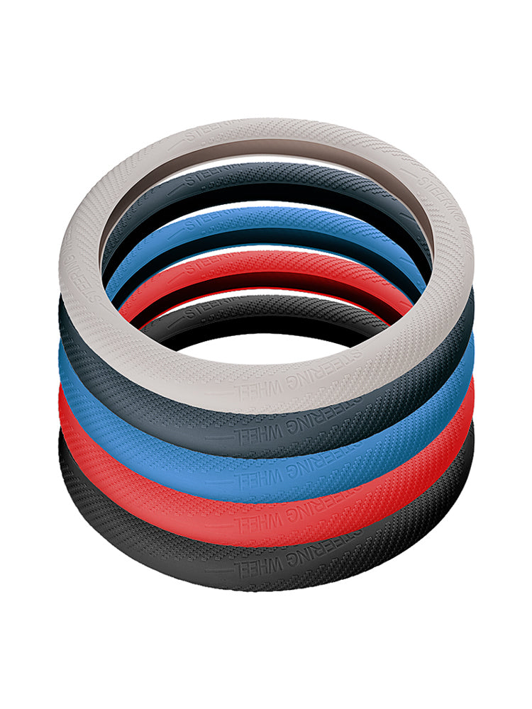 Car silicone steering wheel cover, for all seasons, sweat-absorbent, non-slip, ultra-thin, premium-looking steering wheel accessory.