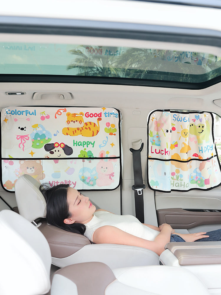 Sunshade curtains for car window, sun protection and heat insulation, privacy curtains for car baby, suction cup darkening curtains for baby side window