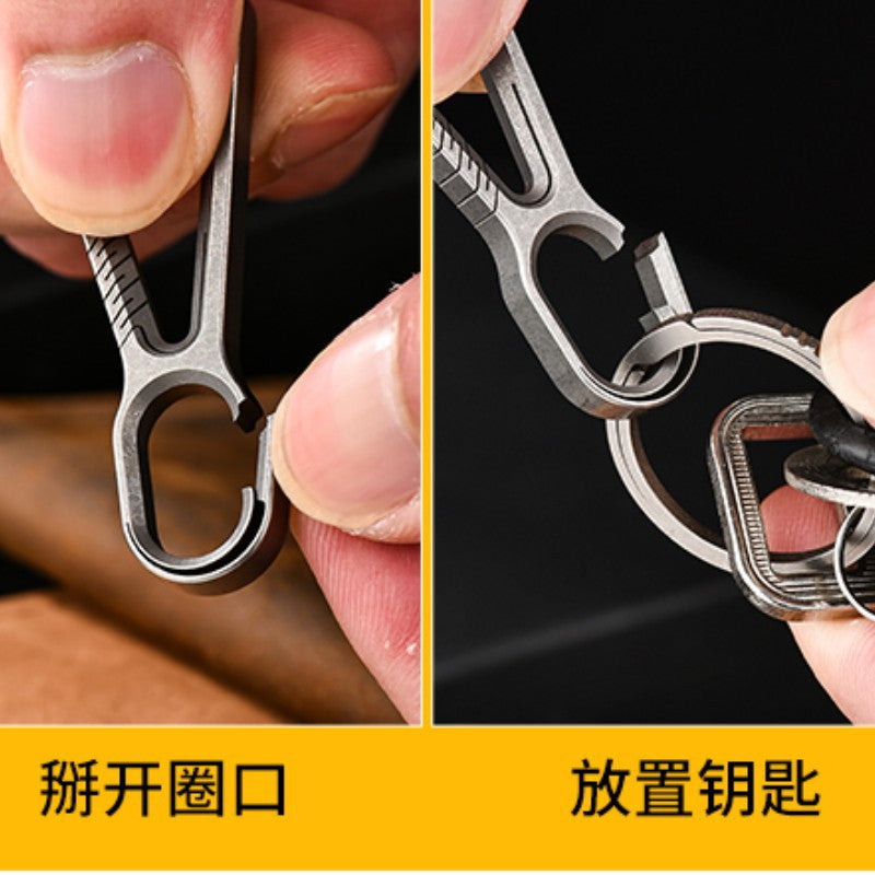 KOU004 Titanium Alloy Key Chain Multifunctional Car Key Simple Key Ring Pendant Outdoor Hiking Buckle Quick Release