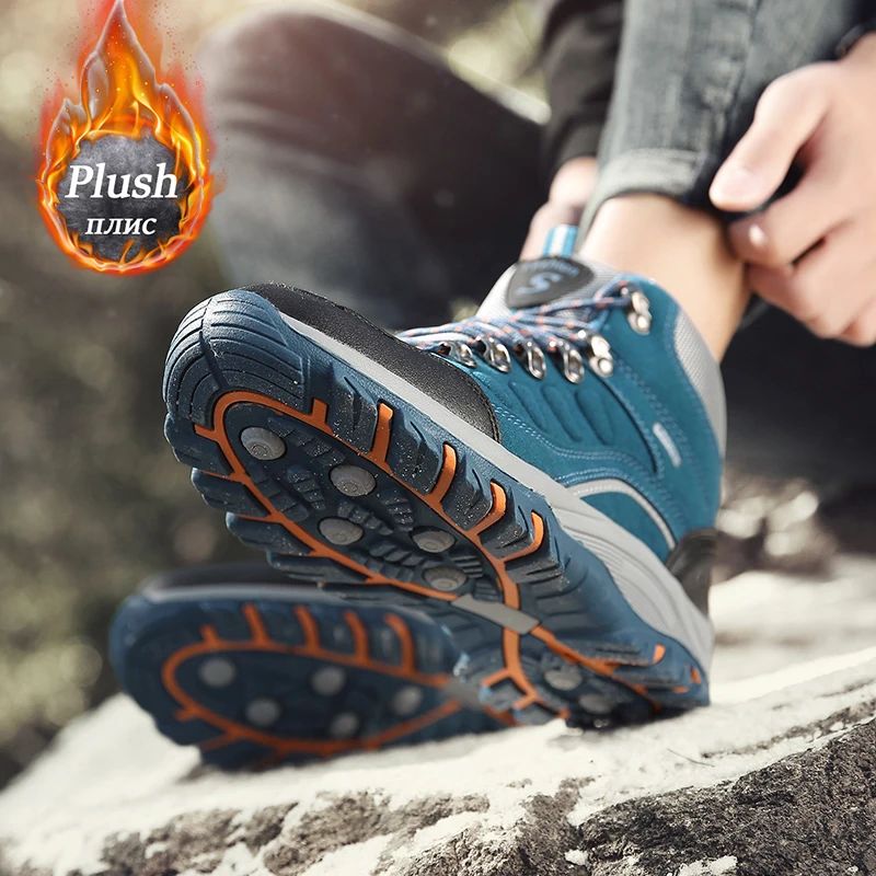 Kişi Ayaqqabıları Qış Əleyhinə Qar Çəkmələri Outdoor Plush Hiking