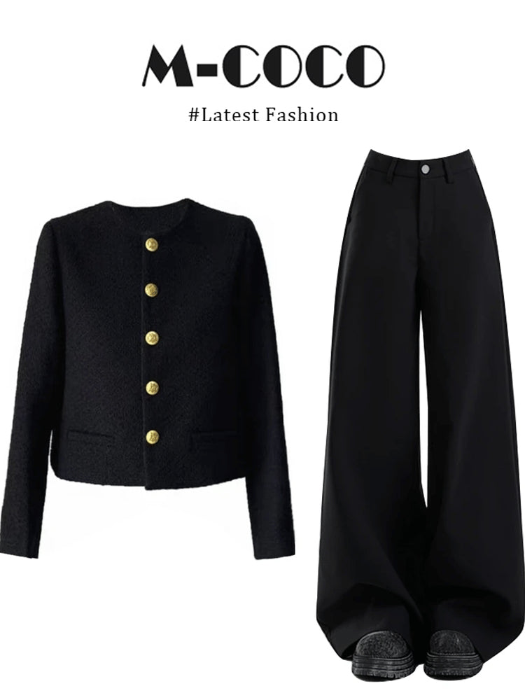 MARIECOCO 2025 Autumn Plus Size French Chic Long Sleeve Jacket and Pants Suit