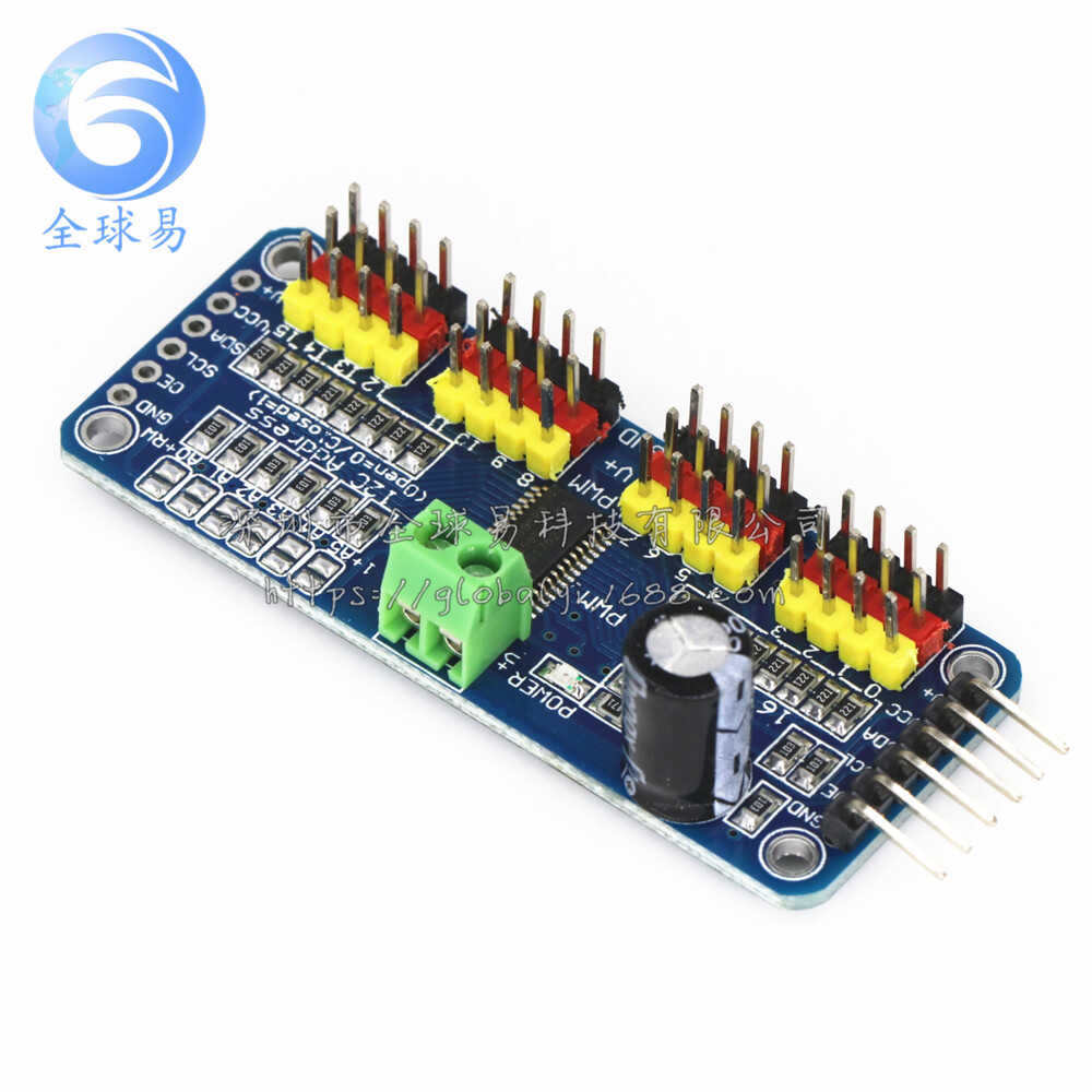 PCA9685 16 kanallı modul PWM/Servo/servo sürücü lövhəsi nəzarətçi robotu IIC interfeysi