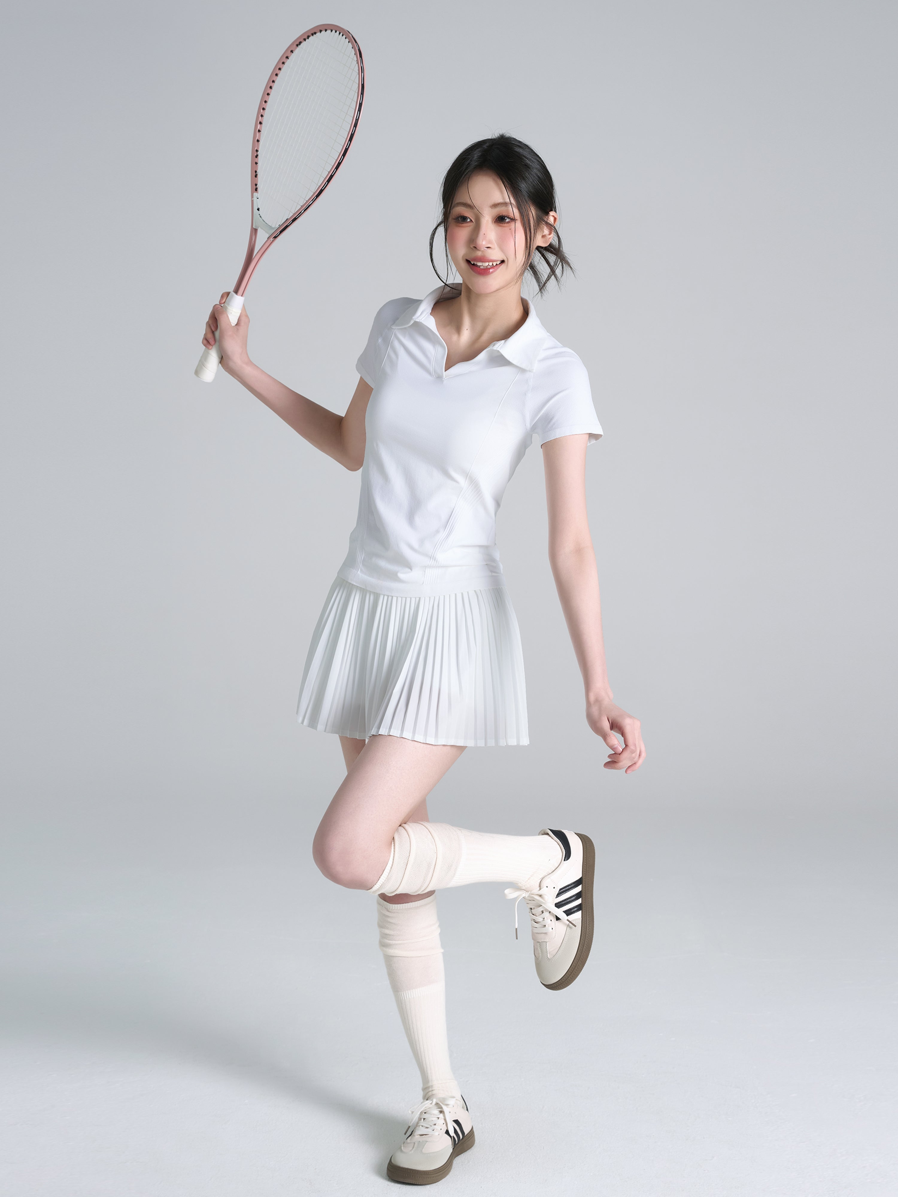 Lanwen yay badminton fitnes geyimi qadın nazik yoqa üstü POLO idman qısaqol golf və tennis kostyumu