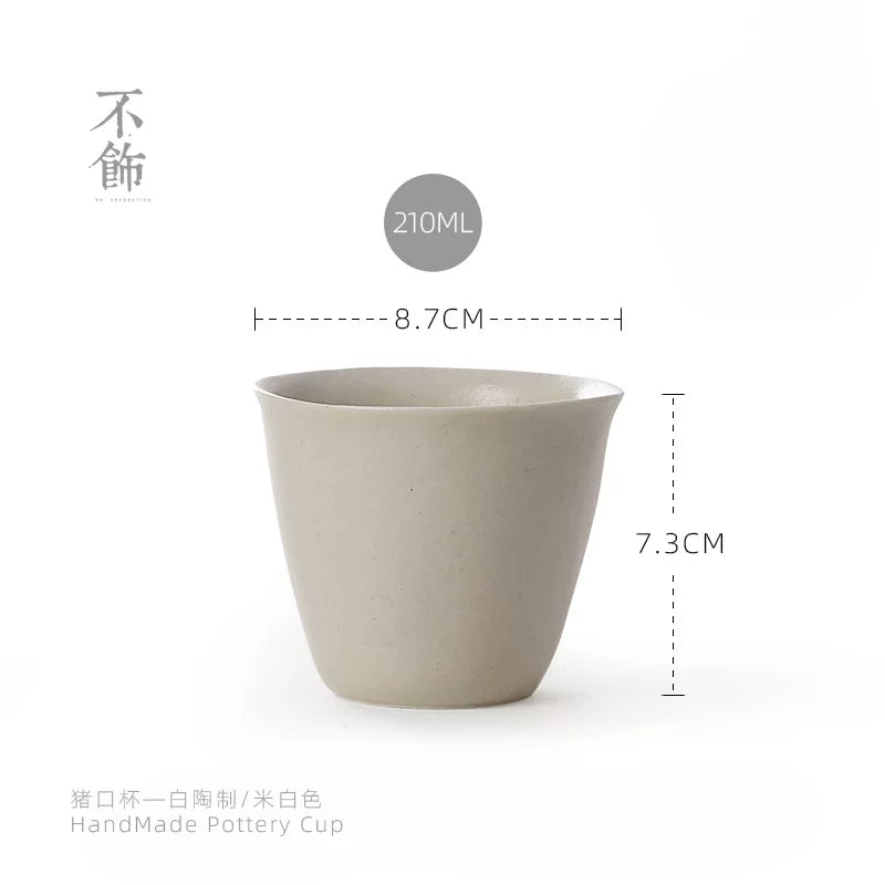 Dekorsuz [Yapışqan düyü çini - donuz ağızlı fincan] 210ML tək latte art latte qəhvə fincanı, açıq, asan təmizlənir
