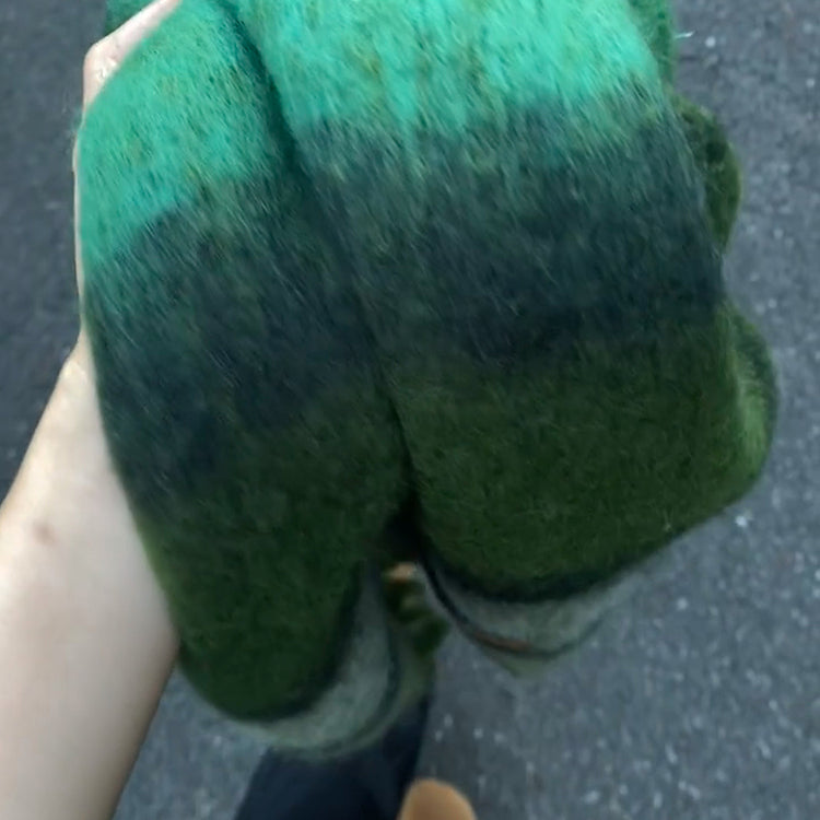 Yaşıl şarf, Koreya üslubunda, payız və qış fotoları üçün çoxfunksiyalı, yüksək səviyyəli hiss, qalın və isti boyun isidicisi, 2025-ci il üçün yeni model.