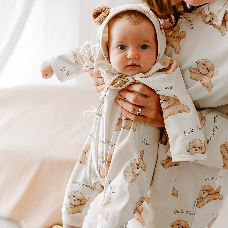 Palıd Ailəsi Təmiz Pambıq Körpə Geyimləri, Yenidoğulmuş Romperlər, Uzunqol Körpə Geyimləri, Sürünən Kostyum