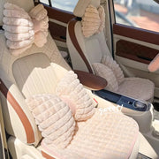 Soft warm lumbar support car seat cushion for winter, universal car interior back seat cover, non-slip car mat for women.